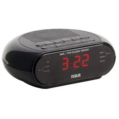 TRUE VALUE RC205 RCA Dual Wake Clock Radio Black Certified