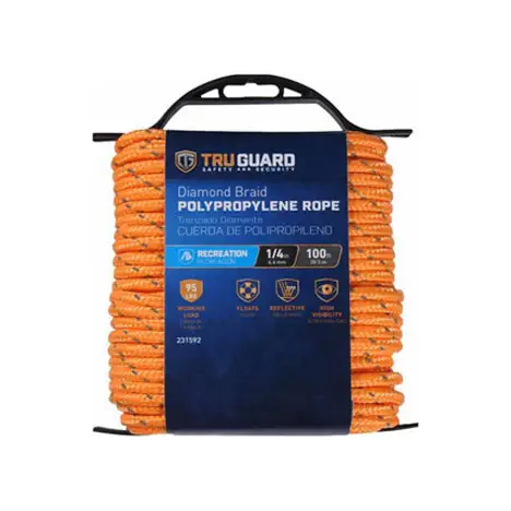 TRUE VALUE 642881 TG 1/4X100ORG REFL ROPE Top Pick