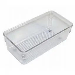 TRUE VALUE 52330 InterDesign Linus Drawer Organizer Clear/Chrome Plastic 3 x 6 x 2-In. Today Only