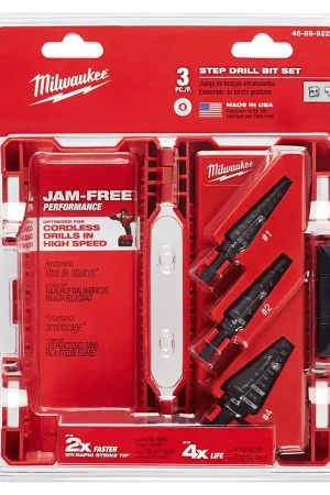 Authentic Milwaukee 48-89-9221 Step Drill Bit Set