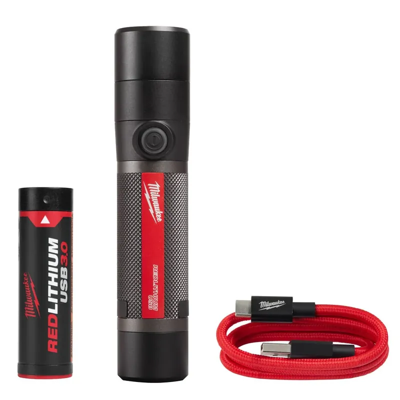 While Supplies Last Milwaukee Tool 2160-21 USB Rechargeable 800L Compact Flashlight